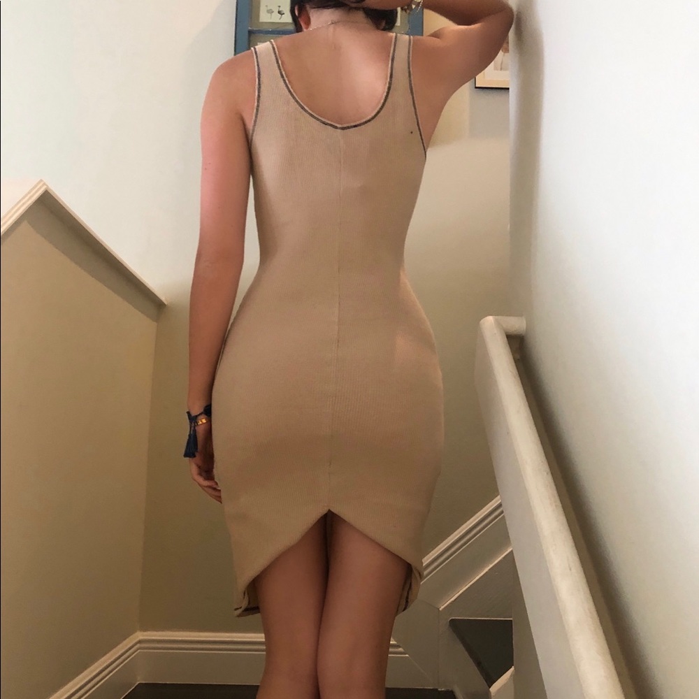 Nude slit tight dress